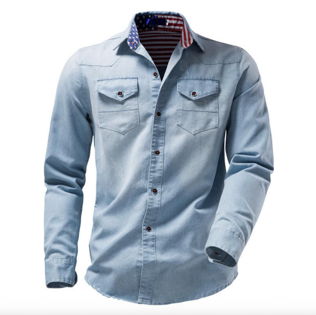 Men's Classic Denim Jacket with Front Chest Pockets