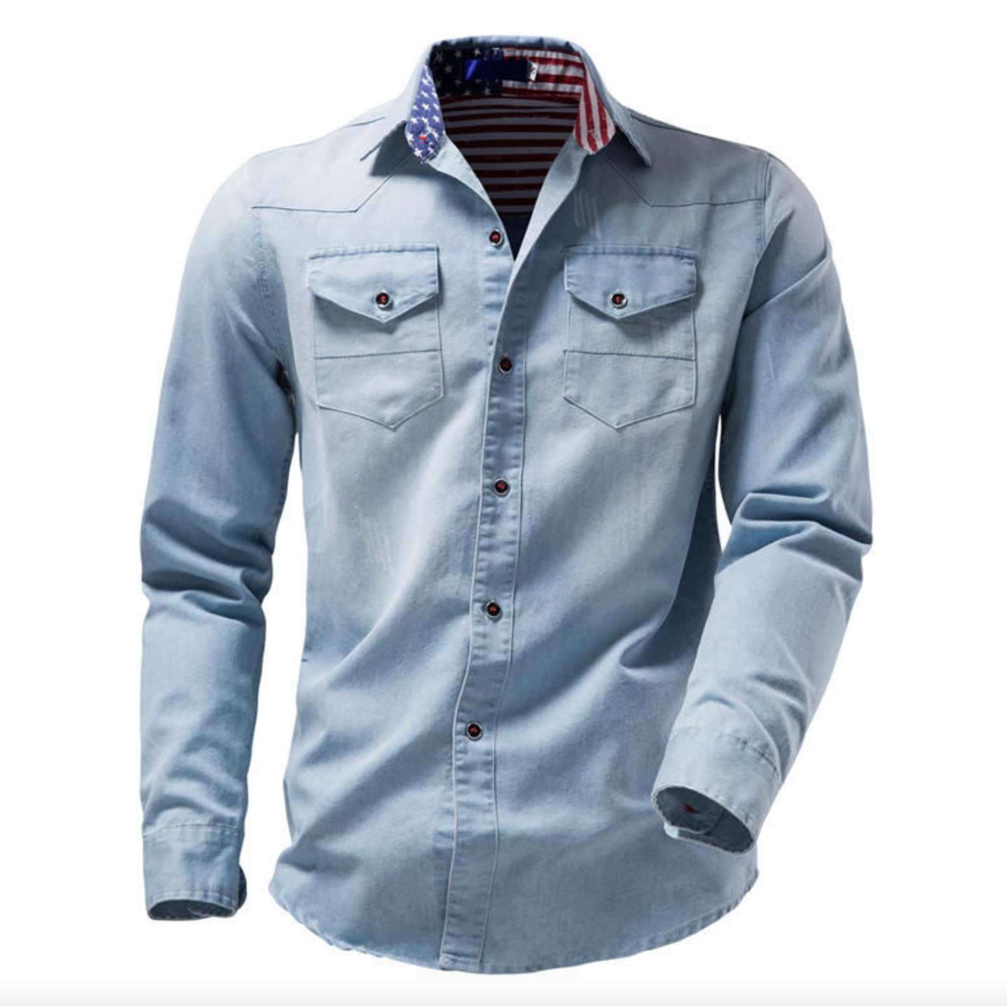 Men's Classic Denim Jacket with Front Chest Pockets