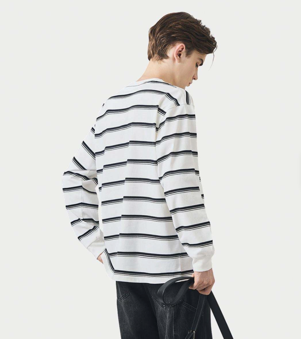 Men's Classic Striped Long-Sleeve Casual Shirt